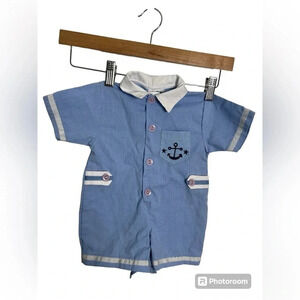 Vintage Wee Too sailor themed Baby 6-9 months Romper